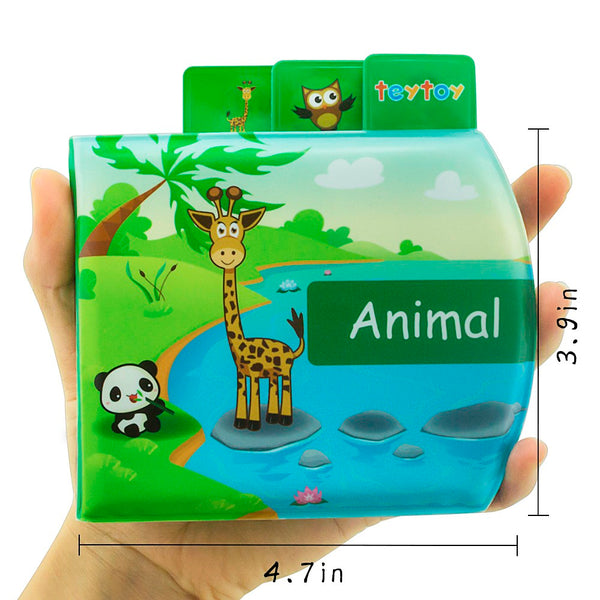 teytoy My First Baby Bath Books, Nontoxic Fabric Soft Baby Bath Toys Early Education Toys Activity Waterproof Baby Books for Toddler, Infants and Kids Perfect for Baby Shower -Pack of 6