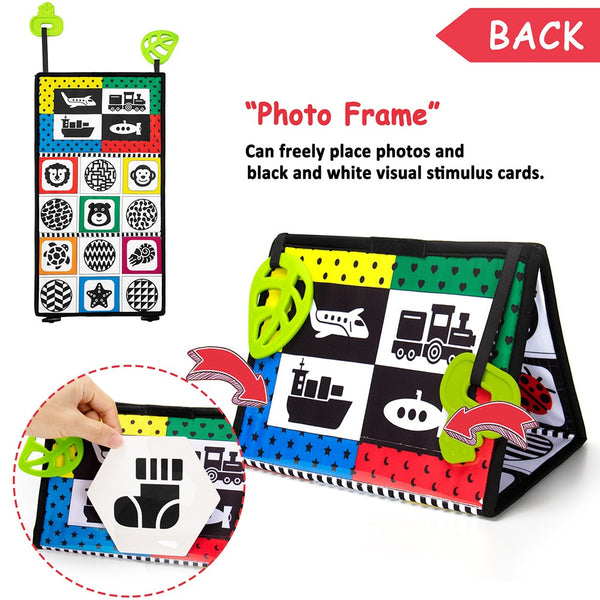 teytoy Tummy Time Floor Mirror, Double High Contrast Activity Developmental Black and White Baby Toys for Infants Boys and Girls