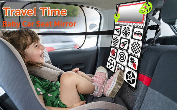 teytoy Tummy Time Floor Mirror, Double High Contrast Activity Developmental Black and White Baby Toys for Infants Boys and Girls