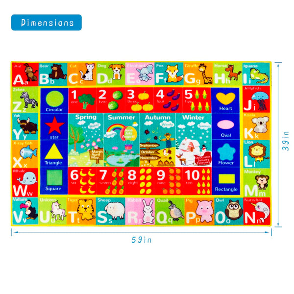 Playtime Collection ABC Alphabet Educational Learning Area Rug Carpet