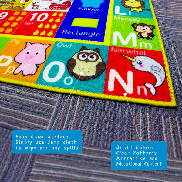 Playtime Collection ABC Alphabet Educational Learning Area Rug Carpet