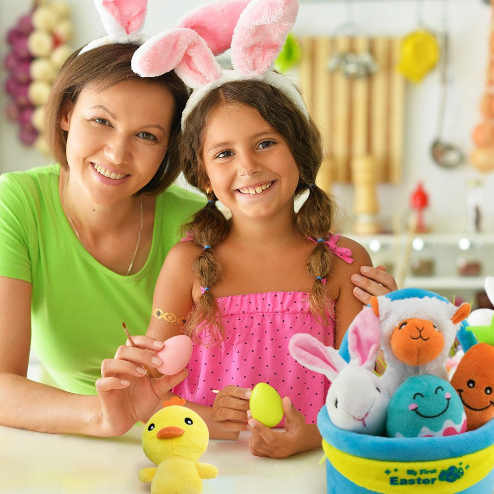 Lukax Easter Egg Toys - Bunny Chick Easter Basket Stuffer Plastic Easter Toys With Rattles Easter Egg Basket Toys Gift For Toddler Boy Girl