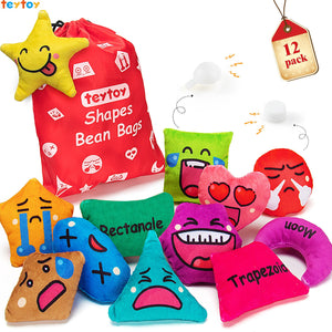 teytoy Shapes Beanbags Toy Learn Shapes and Expressions Squeaky and Ra