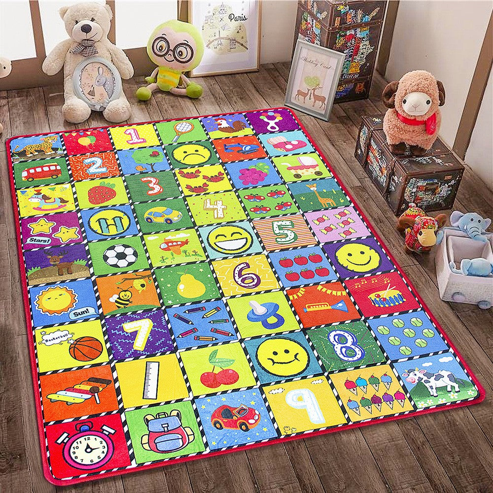 teytoy Baby Rug for Crawling - How Many Are There? Kids Area Rugs Educational Play Mat for Room Decor, Count Game, Learn Animals, Expressions, Family Beach Carpet Outdoor Indoor Gift 3.4' x 5'